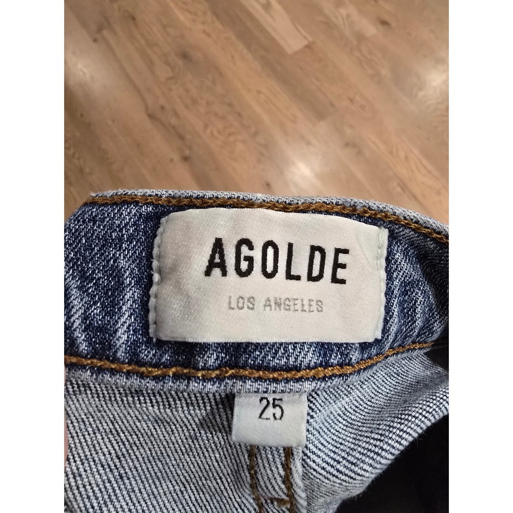 AGOLDE Riley High Rise Straight Jeans Light Wash Distressed‎ Size   25 - Picture 10 of 10